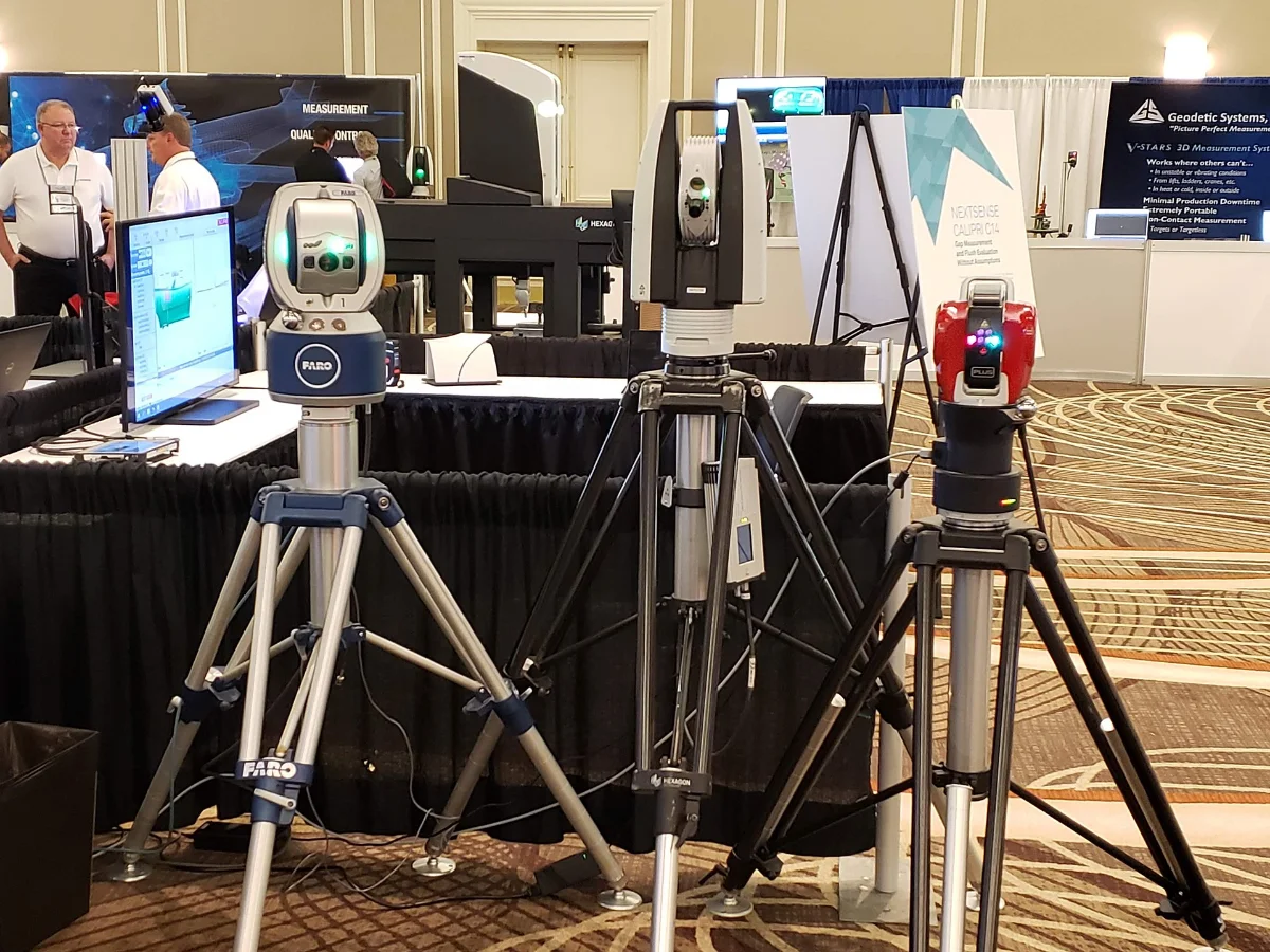 Laser tracker crew on site