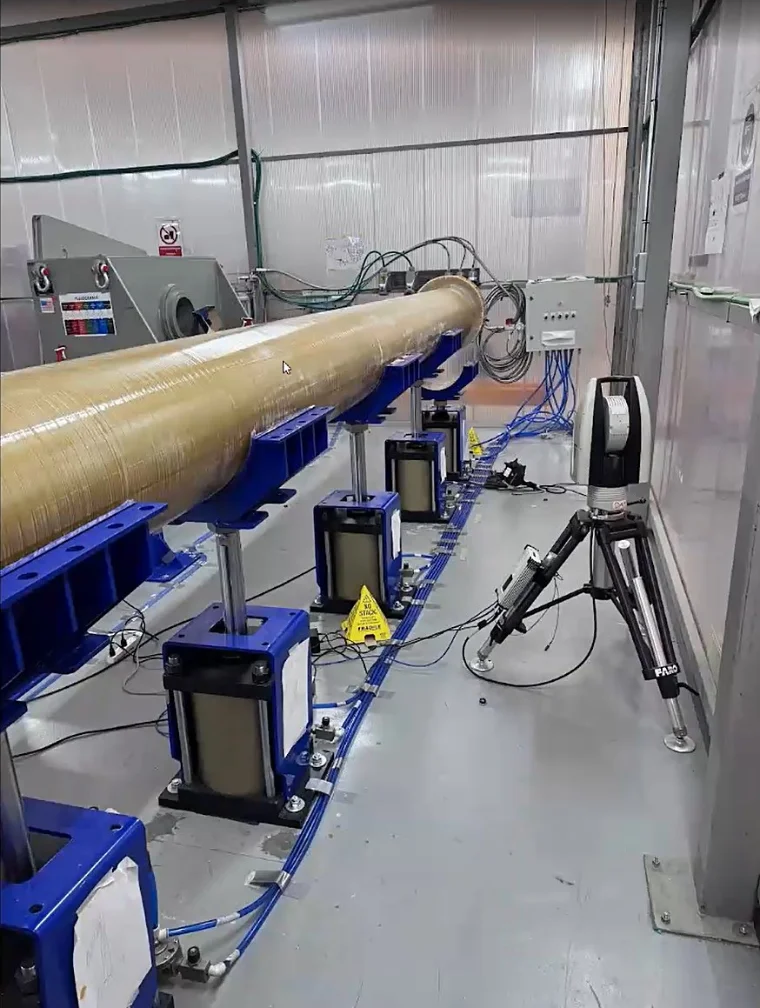 Machine alignment during equipment installation, measured with a laser tracker
