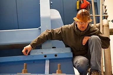 Outside metrology crew at work