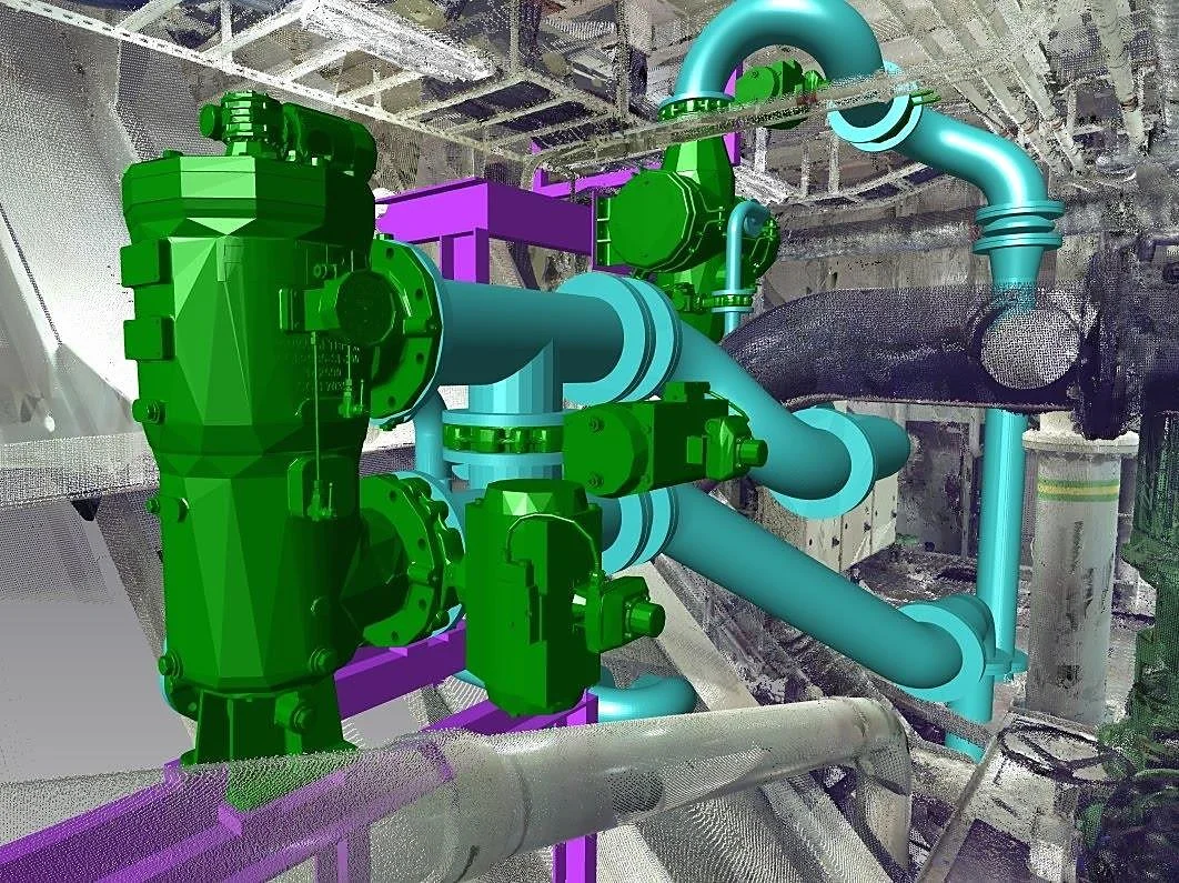 Point cloud from a shipboard compartment scan